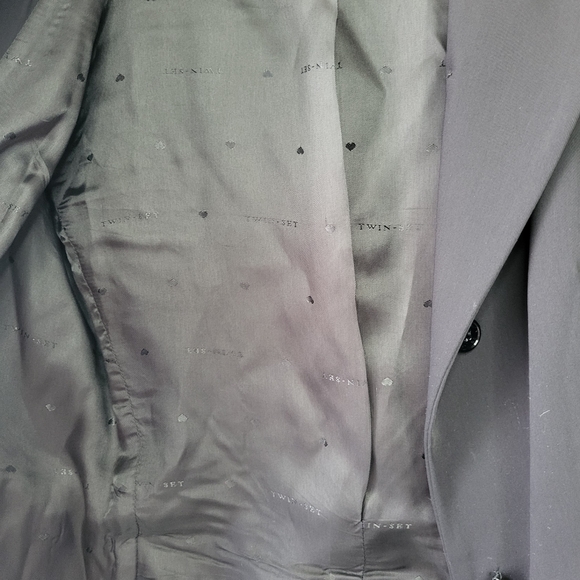 Twin Set Simona barbieri black casual blazer with skull and rose buttons Sz XL - Picture 13 of 16